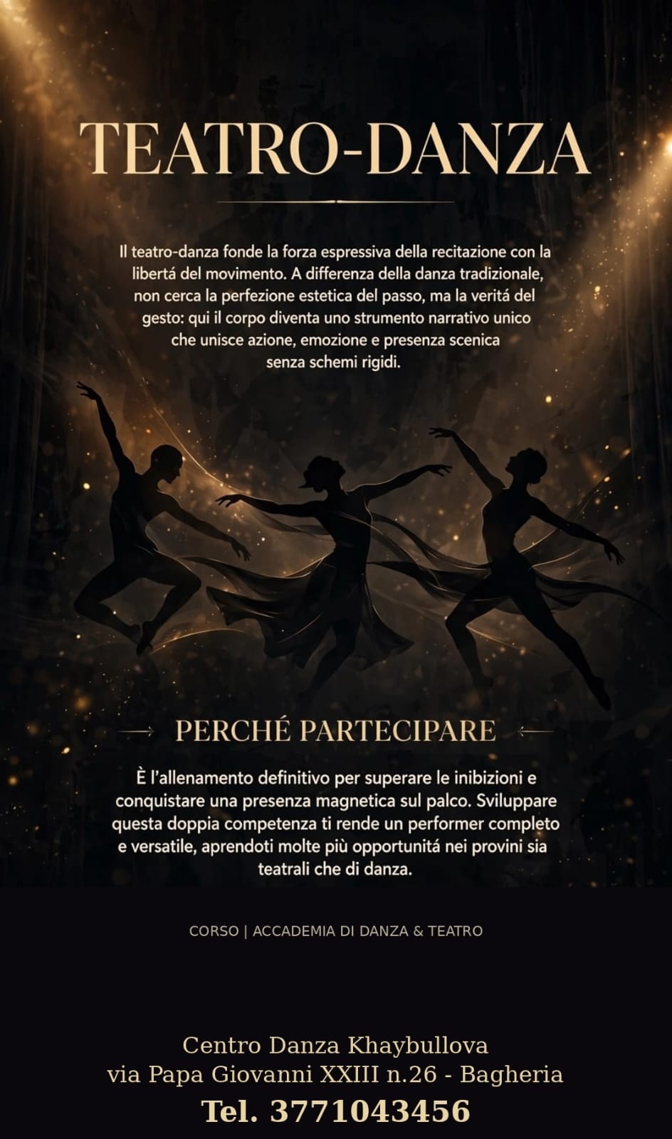 Locandina del corso Teatro-Danza — Centro Danza Khaybullova